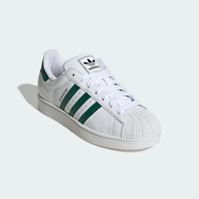 【adidas 愛迪達】愛迪達 Superstar II 男 運動休閒鞋 經典 貝殼頭 白綠(JQ4730)