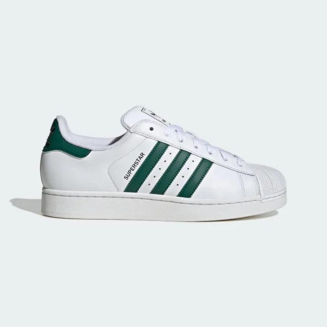 【adidas 愛迪達】愛迪達 Superstar II 男 運動休閒鞋 經典 貝殼頭 白綠(JQ4730)
