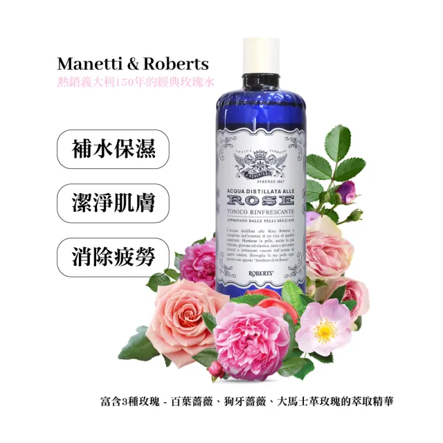 【Manetti Roberts】義大利古老經典玫瑰水 化妝水 300mlX4 超值組合