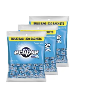 【Eclipse 易口舒】無糖薄荷錠 勁爽薄荷 樂享包 150g*3入(提神/口氣清新)