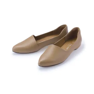 【FAIR LADY】小時光 質感荔紋真皮內增高平底鞋(焦糖棕/501285 女鞋)