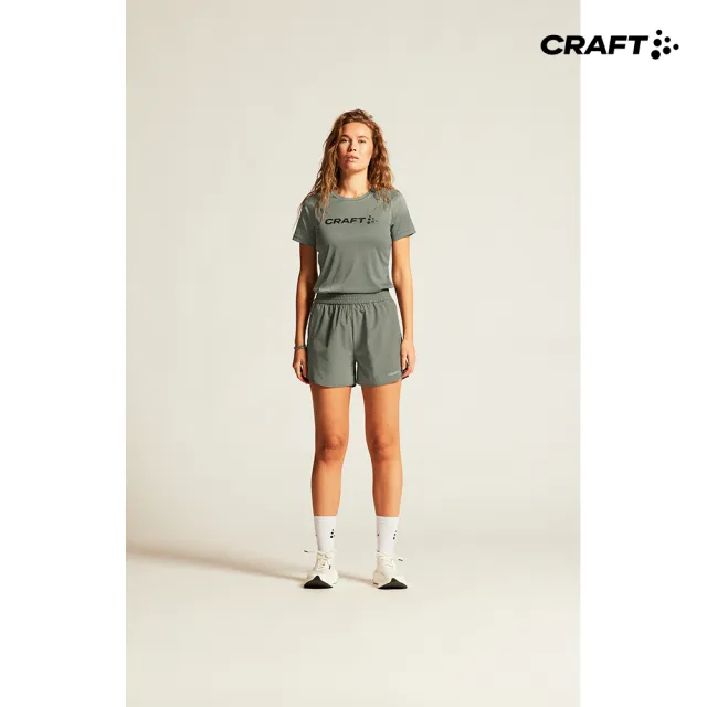 【CRAFT】女款 CORE ESSENCE LOGO TEE W 運動短袖上衣 綠色(1911785-647000)