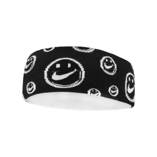 【NIKE 耐吉】Seamless Smiley 雙面黑白色笑臉寬版頭帶 運動頭巾 止汗髮帶(N1008275101OS)