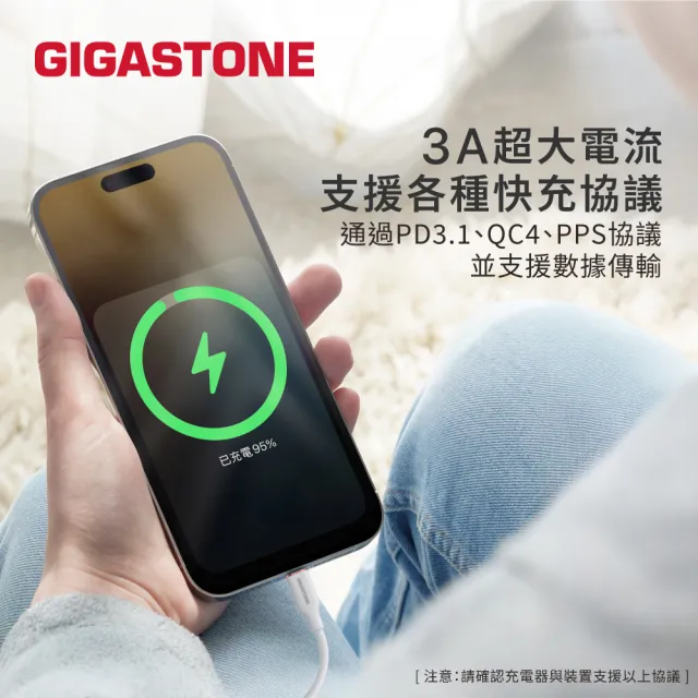 【Gigastone 立達國際】5入組 60W Type-C to C磁吸快充傳輸線CC-7801W (iPhone17/16/手機/筆電/平板快充線)