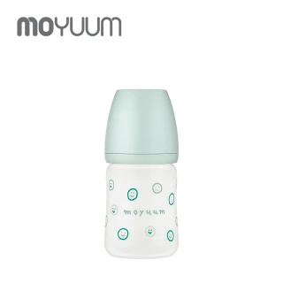 【MOYUUM】韓國 寬口矽膠玻璃奶瓶-微笑泡泡(150ml)