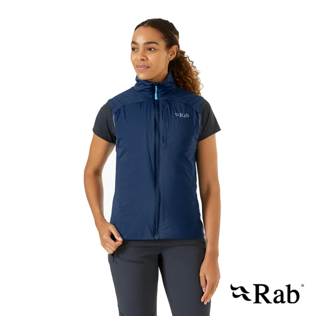 【RAB】Xenair Vest 輕量防風透氣化纖立領背心 女款 暴風藍 #QIP20