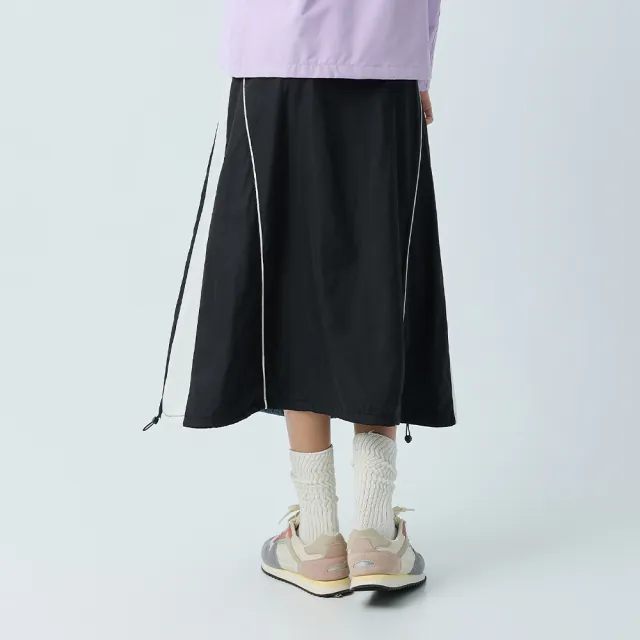 【YUANDONGLI 元動力】水洗棉異材拼接A字牛仔長裙(藍；S-L；4253178206)