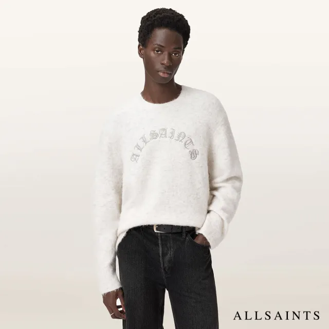 【ALLSAINTS】CURV 寬鬆羊毛針織上衣-白 M020KD(寬鬆版型)
