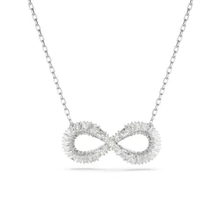 【SWAROVSKI 施華洛世奇】Infinity 鏈墜 永恆項鍊 白色 鍍白金色(情人節禮物)