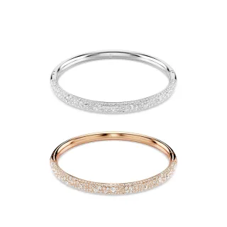 【SWAROVSKI 施華洛世奇】Meteora 手鐲 雪花密鑲 白色 鍍白金色/鍍玫瑰金色(2色任選_情人節禮物)