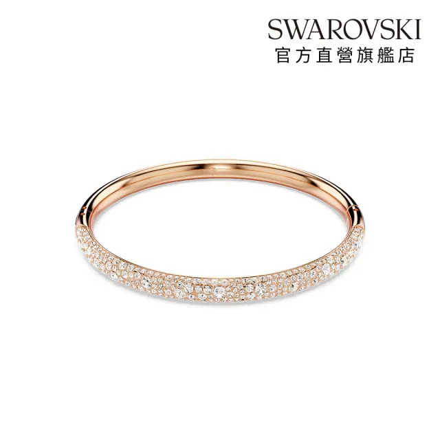 【SWAROVSKI 施華洛世奇】Meteora 手鐲 雪花密鑲 白色 鍍白金色/鍍玫瑰金色(2色任選_情人節禮物)