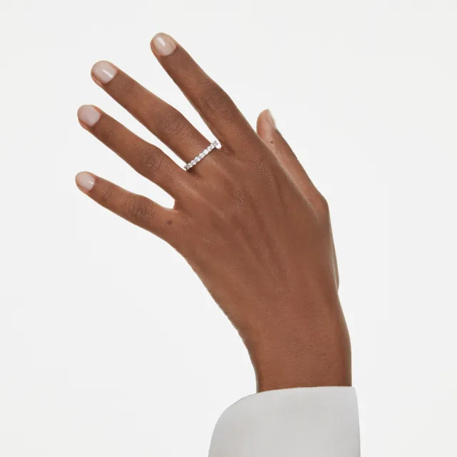 【SWAROVSKI 施華洛世奇】Matrix Vittore 戒指 圓形切割 白色 銀色調潤飾(情人節禮物)