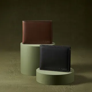 【FOSSIL】Allen 真皮RFID防盜證件格零錢袋皮夾 出國必備 (多款可選 單一價)