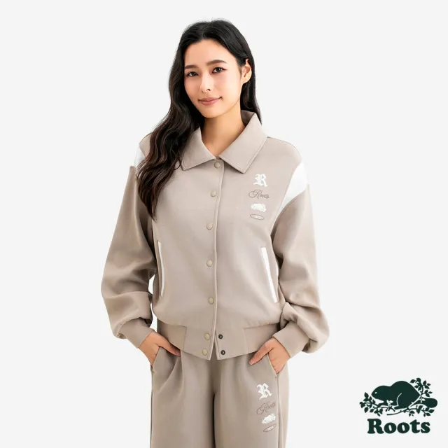 【Roots】Roots女裝- FUTURE SCRIPT 棒球外套(灰褐色)