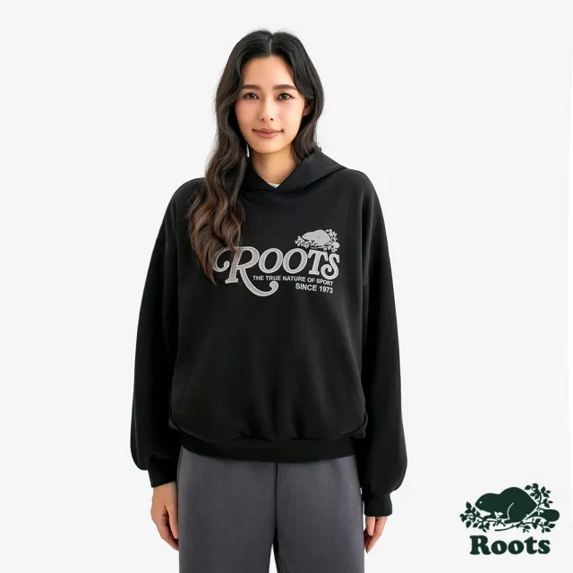 【Roots】Roots女裝- FUTURE SCRIPT 連帽上衣(黑色)