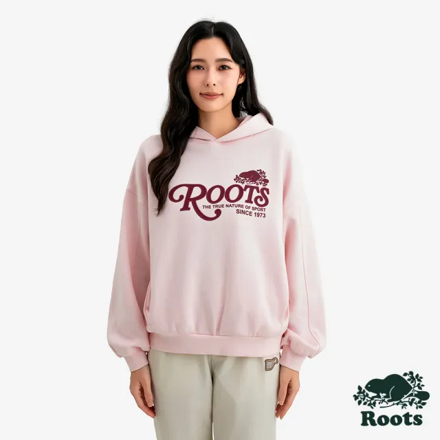 【Roots】Roots女裝- FUTURE SCRIPT 連帽上衣(淺粉色)