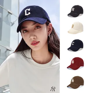 【MLB】可調式燈芯絨軟頂棒球帽 道奇/洋基/守護者/紅襪隊(3ACPWC156-五款任選)