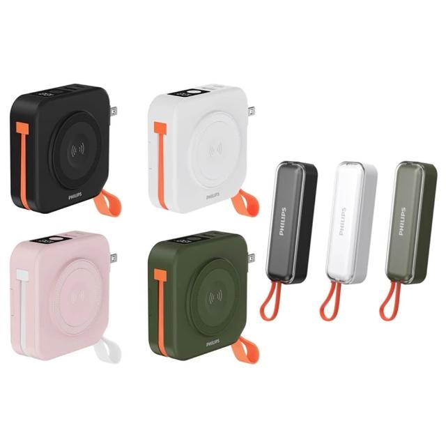 【Philips 飛利浦】1+1超值組 DLP4348C-E 10000mAh 多合一螢幕顯示行動電源 搭配 DLP5201C(具Wh標示)