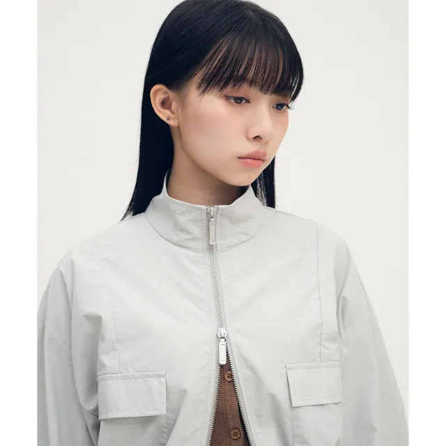 【plain-me】SAAKO 外套 女生外套 短版外套 雙拉鍊 澎袖立領_SAA1122-252
