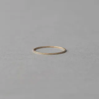 【ete】網路限定-K10YG 簡約工藝線條戒指(金色)