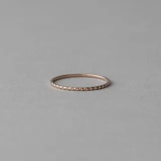 【ete】K18MPG Clair 閃耀鉚釘形切割戒指(粉霧金色)