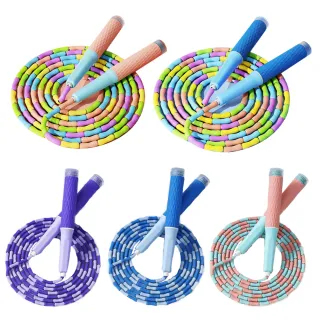 【JHS】檢驗合格 兒童跳繩2.8M 可調節長度 竹節花式跳繩 安全不打結(兒童跳繩  可調節跳繩 竹節跳繩)