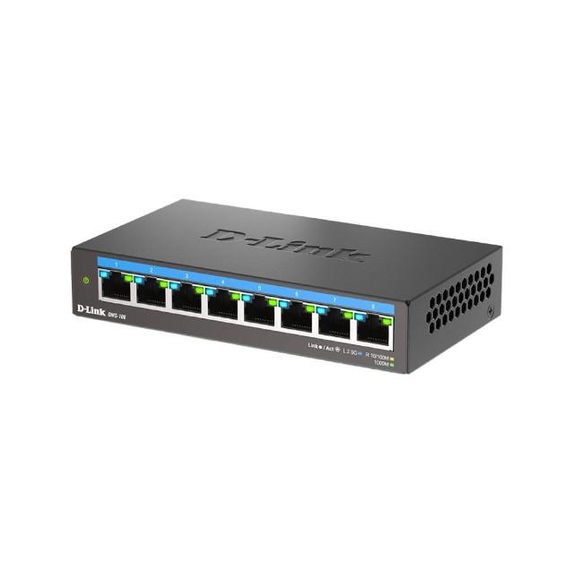 【D-Link】DMS-108 8埠 100Mbps/1G/2.5Gbps無網管Multi-Gigabit多網速交換器