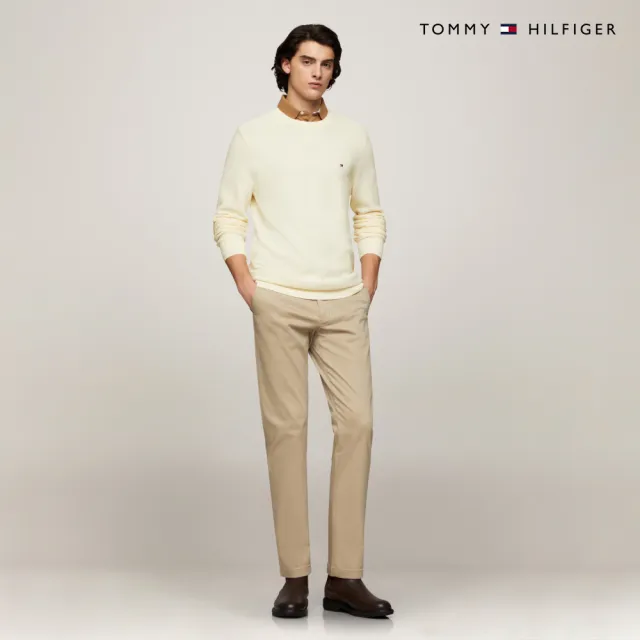 【TOMMY HILFIGER】官方旗艦館 結構感圓領毛衣_裸色