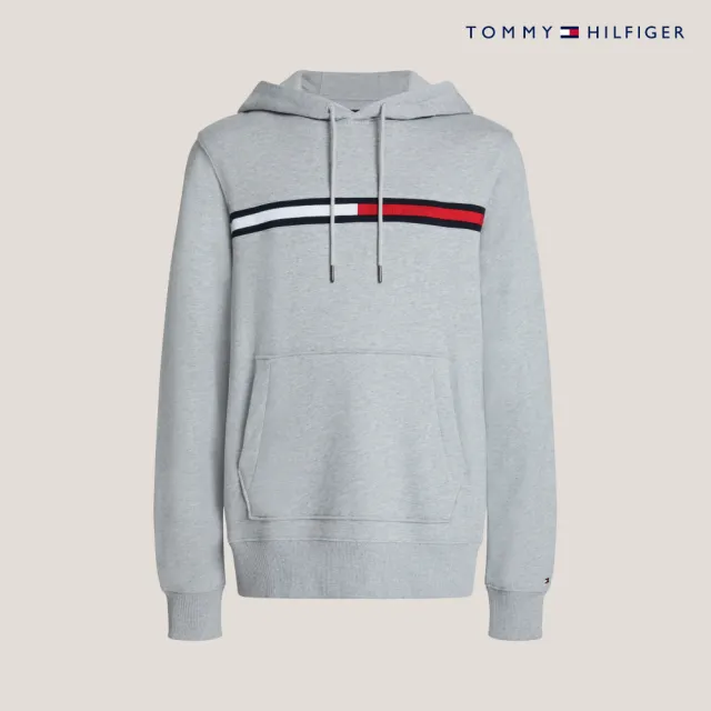 【TOMMY HILFIGER】官方旗艦館 標誌性旗幟帽T_灰色