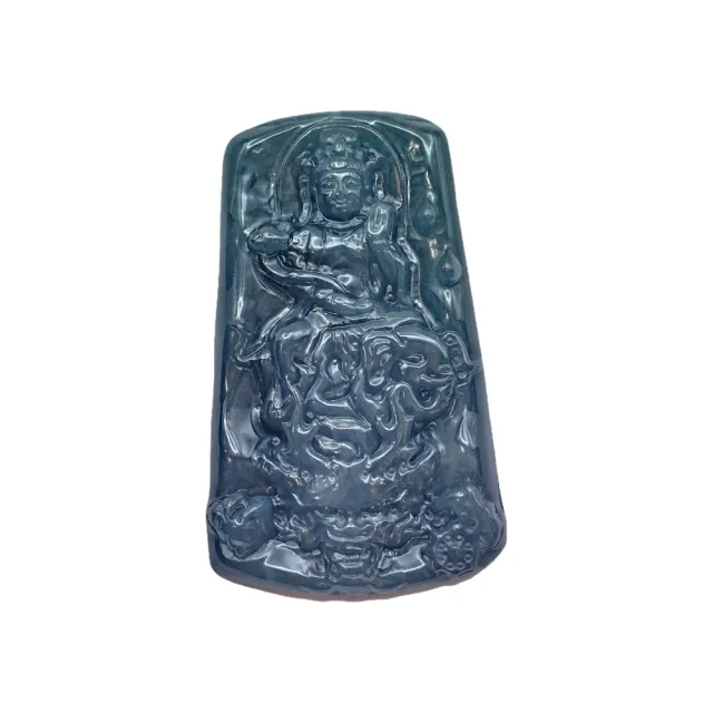 【藏古祥館】翡翠藍水普賢菩薩 SBA31 (宗教開運 翡翠)