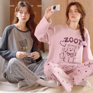 【NEW FORCE】暖眠日和羊毛絨長袖居家套裝(保暖睡衣/刷絨睡衣/羊毛絨睡衣/長袖睡衣/居家服)