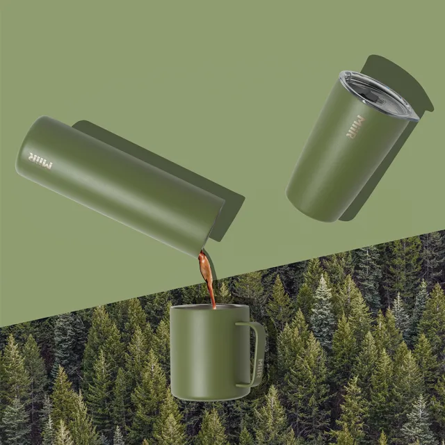 【MiiR】雙層真空 保溫/保冰 提把寬口保溫瓶 20oz/591ml(常青綠)