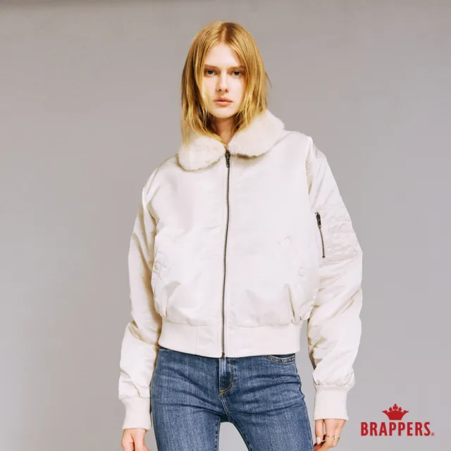 【BRAPPERS】女款 可拆毛領飛行外套(淺卡其)