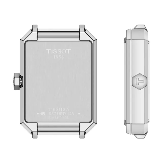 【TISSOT 天梭】SRV系列 復古經典方形石英錶-30mm/銀 送禮 禮物(T1601101103300)