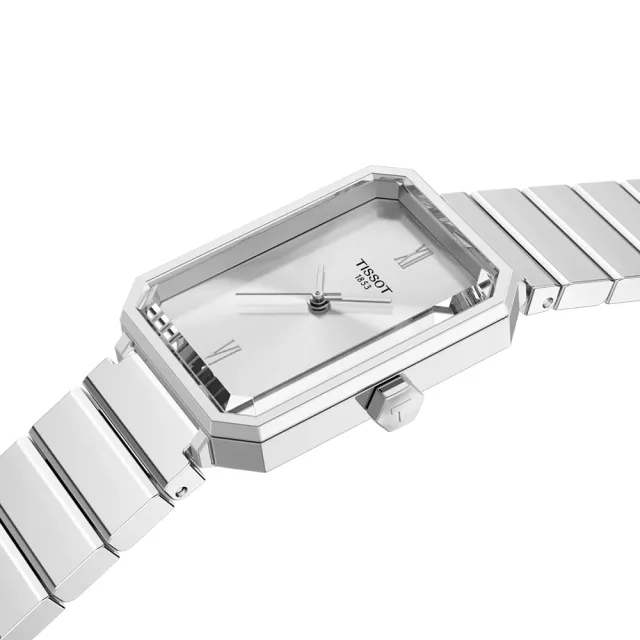 【TISSOT 天梭】SRV系列 復古經典方形石英錶-30mm/銀 送禮 禮物(T1601101103300)