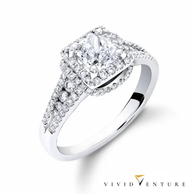 【Vividventure 亞帝芬奇】鉑金 GIA 1克拉 FSI2 天然鑽石 真鑽 戒指 富麗閃耀