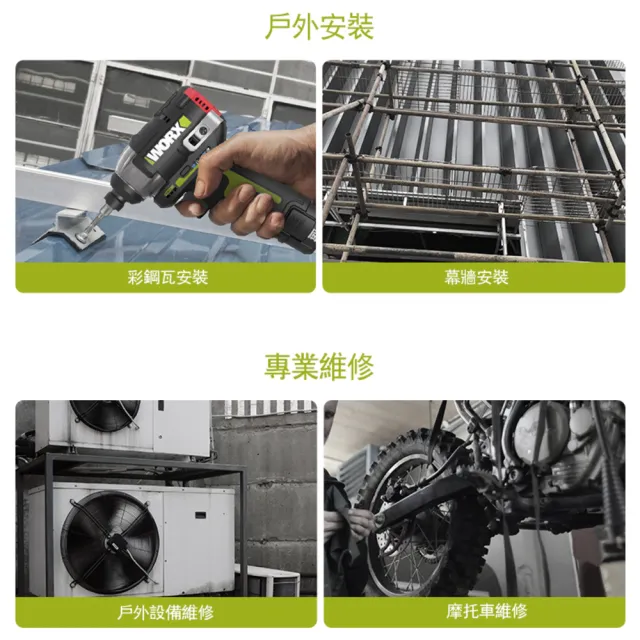 【WORX 威克士】12V 起子機 WU132.9(電動起子 衝擊起子 無刷衝擊起子 鋰電起子機 無刷鋰電衝擊起子 電鑽)