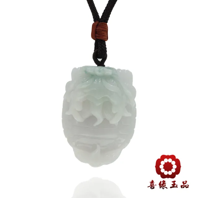 【喜緣玉品】天然翡翠玉石 碧翠護主 鎮宅龍龜 玉珮(直)