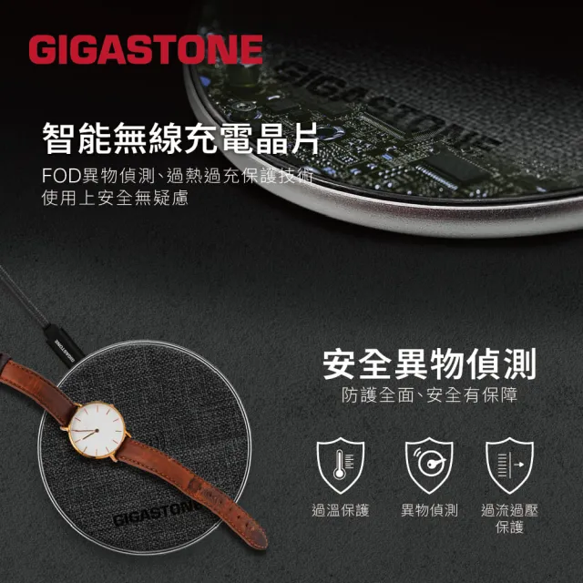 【Gigastone 立達國際】10W布質無線快充充電盤WP-5310(QI智能辨識/支援iPhone17手機/AirPods耳機)