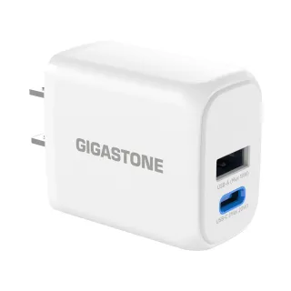 【GIGASTONE 立達國際】PD/QC3.0 20W雙孔急速快充充電器PD-6202NW(iPhone17/16/15/14快充豆腐頭/充電頭)
