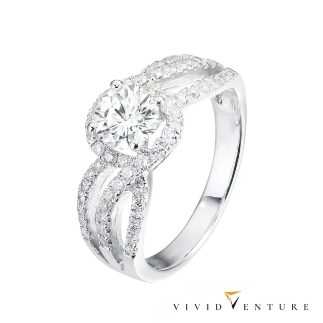 【Vividventure 亞帝芬奇】鉑金 GIA 50分 DVVS2 3VG 八心八箭 天然鑽石 真鑽 戒指 愛的幸福