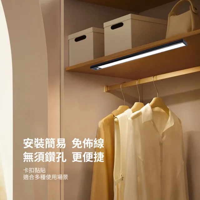 【CARSLAVE】LED 智能感應小夜燈 200mm 人體感應 光感(廚房燈 感應燈 三檔調光 USB無線 超薄 樓梯燈)