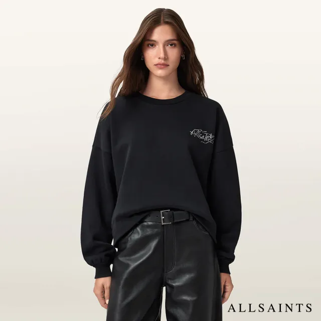 【ALLSAINTS】REEL 寬鬆塗鴉長袖衛衣 W020JD(寬鬆版型)