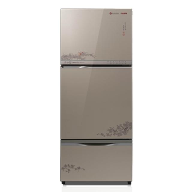 【SAMPO 聲寶】605公升故宮聯名款◆蝦藻圖三門變頻冰箱SR-C61GDV-NPM2(含拆箱定位+舊機回收)