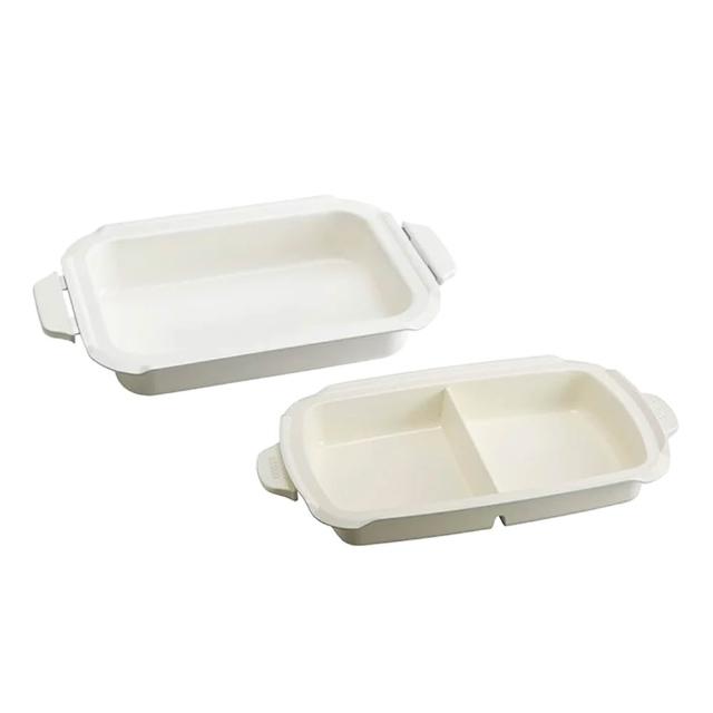 【日本BRUNO】多功能電烤盤配件雙鍋組-陶瓷深鍋+陶瓷鴛鴦鍋(BOE021/109適用)