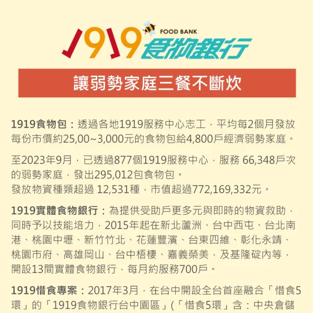 【1919食物銀行 x 娘家廚房】送愛募集-公益愛心年菜募集(購買者本人不會收到商品/公益)