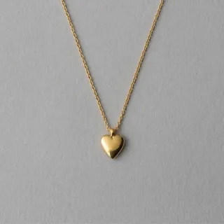 【ete】份量感立體愛心項鍊(金色 鉑金色)