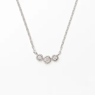 【ete】網路限定-K10WG 優雅華麗3鑽項鍊(白金色)