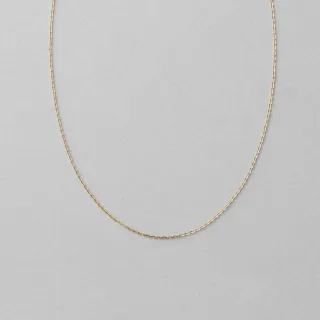 【ete】K10YG 簡約鏡面切割項鍊(金色)