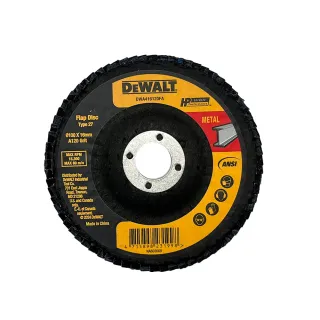 【DEWALT 得偉】4吋x16mm 高效砂布輪120G 一片裝(DWA416120FA)